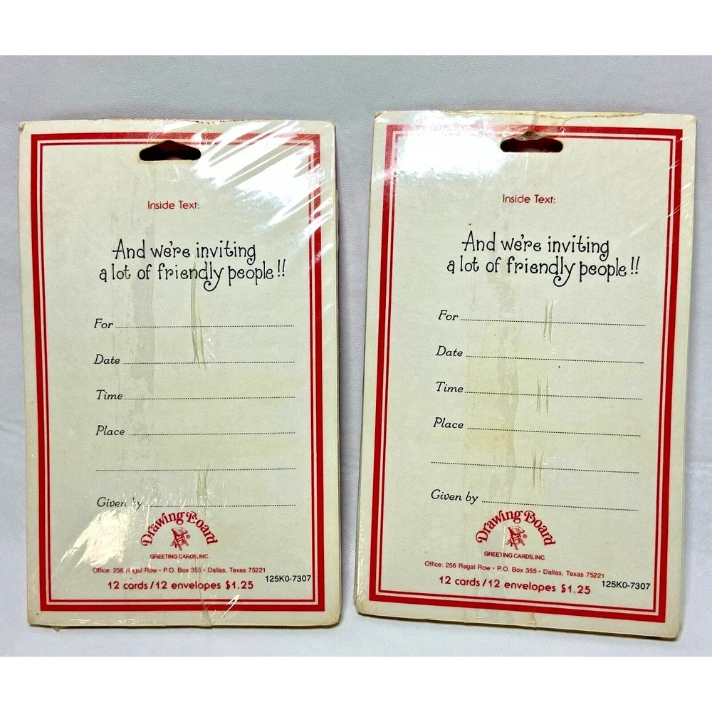 2 Drawing Board Christmas Mistletoe Party  INVITATIONS 12 Pk NOS‎ Vintage